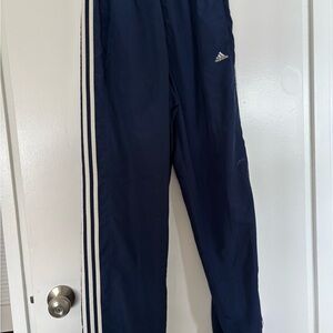 Adidas Kids Blue Joggers with White Stripes